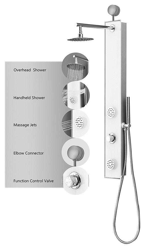 Loreto Tempered Glass Multi-Functional Shower Panel System