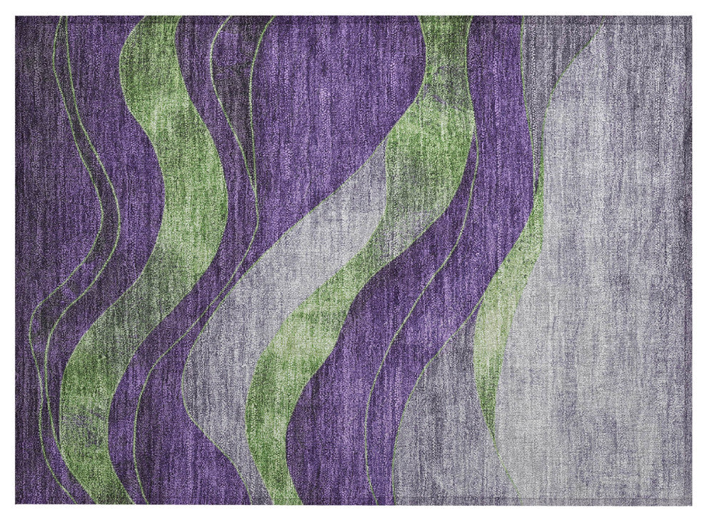 Machine Washable Indoor/Outdoor Chantille ACN1892 Purple 1'8" x 2'6" Rug