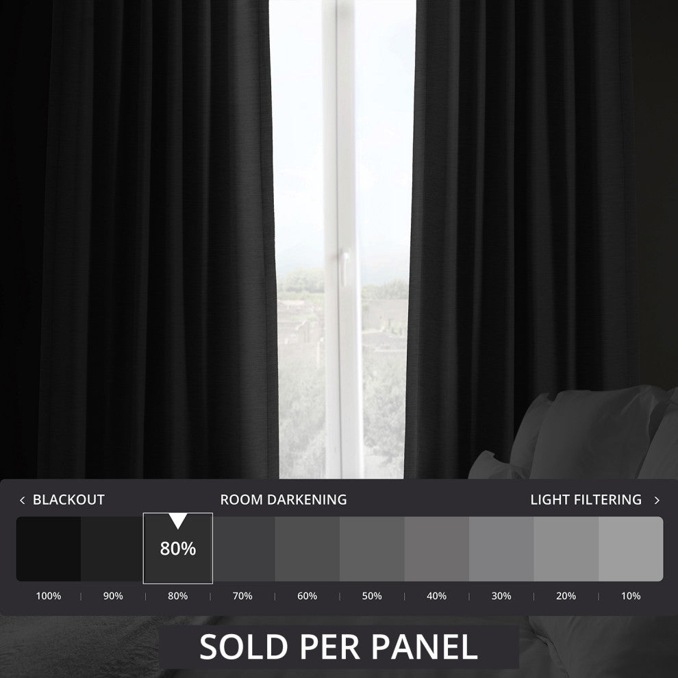 Bellino Blackout Room Darkening Curtain Single Panel, Smoked Truffle, 50"x84"