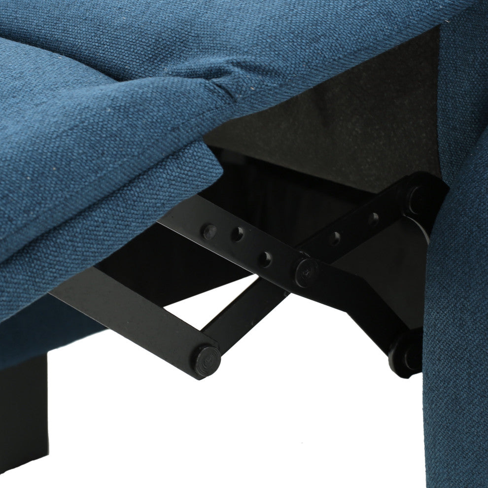 GDF Studio Monica Dark Blue Fabric Recliner