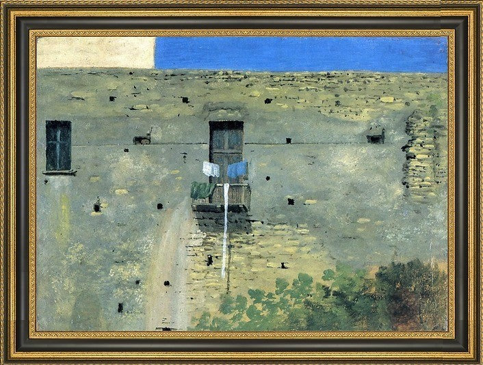 Thomas Jones Wall in Naples Framed Premium Canvas Print, 16"x24"