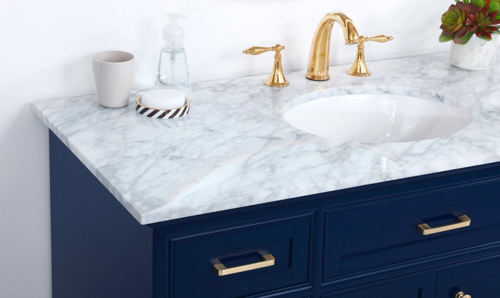 Amber Single Bathroom Vanity, Blue, Blue, 48"