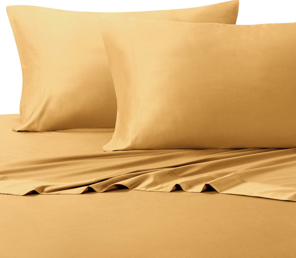 300 TC Silky 100% Bamboo Viscose Sheet Set, Gold, Split King