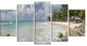 "Barbados Island White Seashore" Modern Seascape Wall Art, 5 Panels, 60"x32"