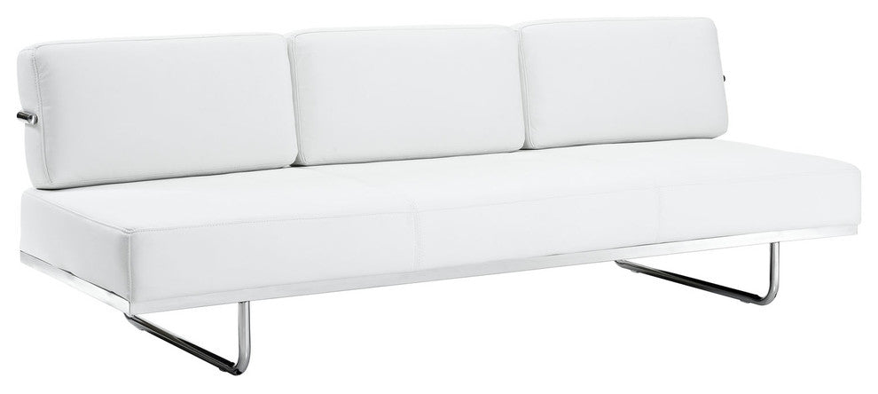 Modern Contemporary Living Room Convertible Sofa White