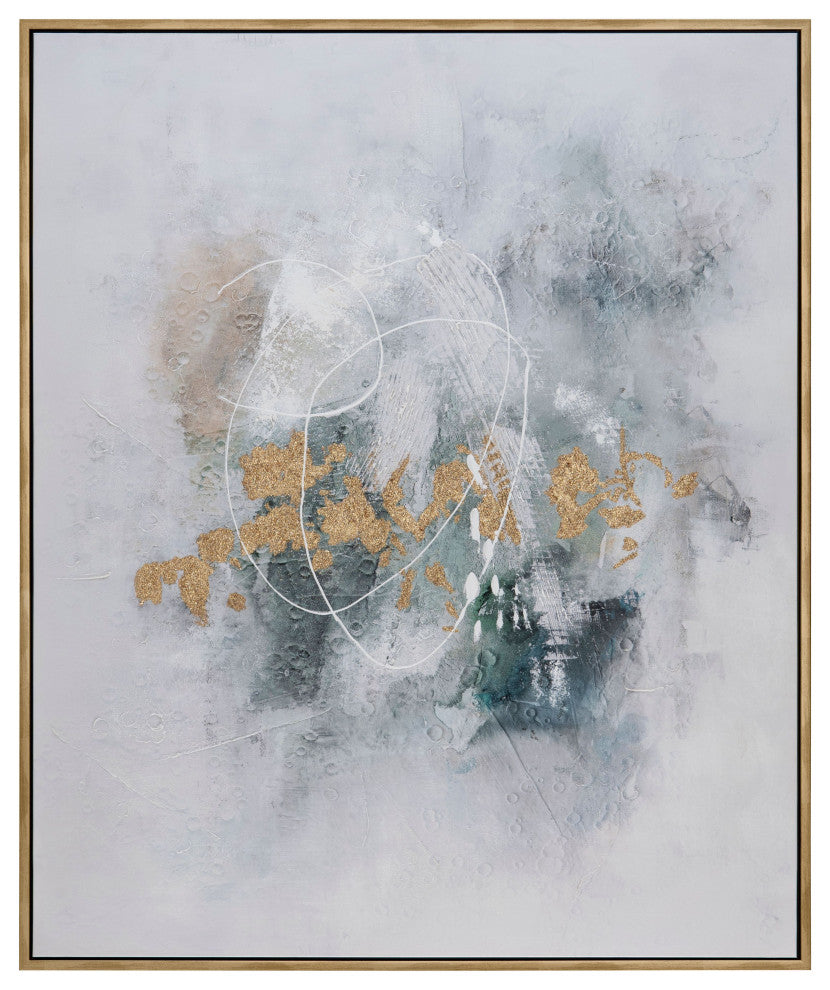 The Green Way Canvas Wall Art With Gold Frame