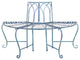 Safavieh Abia Wrought Iron 50"W Outdoor Tree Bench, Antique Blue