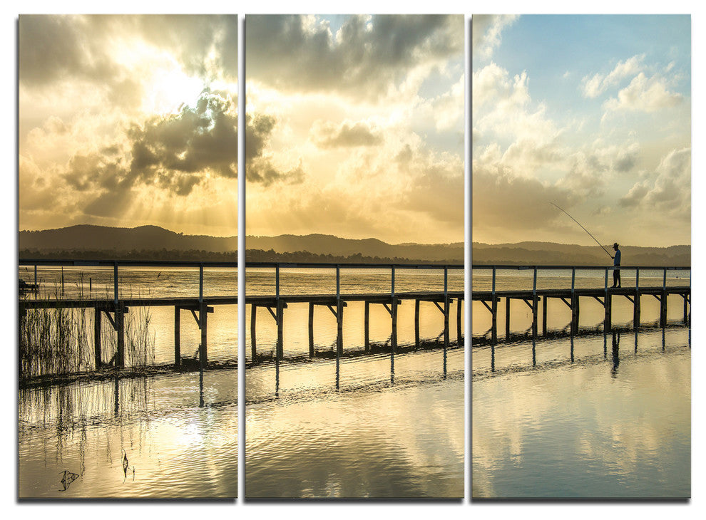 "Long Jetty Foreshore Reserve Panorama" Metal Wall Art, 3 Panels, 36"x28"
