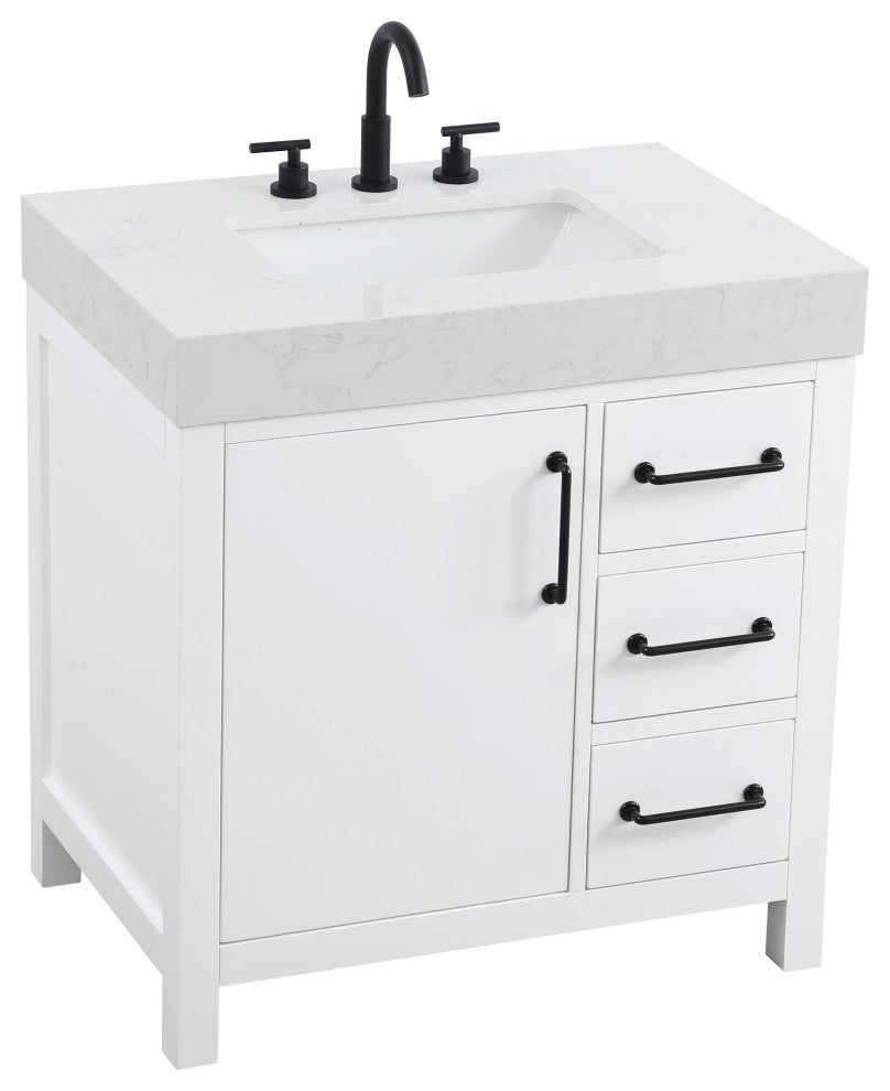 Home Living 32" Single Bathroom Vanity, White