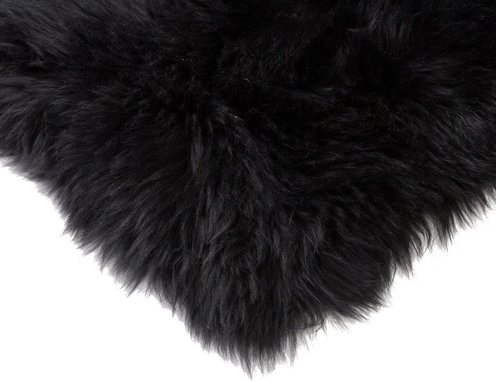 100% New Zealand Sheepskin Chair Seat Cover, 17"x17", Black