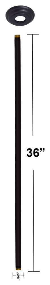 1/2" Ips X 36" Ceiling Mounted Shower Arm With Flange In Oil Rubbed Bronze, Powder Coated Flat Black