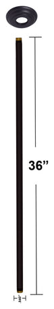1/2" Ips X 36" Ceiling Mounted Shower Arm With Flange In Oil Rubbed Bronze, Powder Coated Flat Black