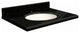 Granite 37"x19" Vanity Top, Single Faucet Hole, Absolute Black, White Bowl