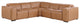 Niccolo Italian Leather 5-Piece L-Shaped Power Reclining Sectional, Cognac
