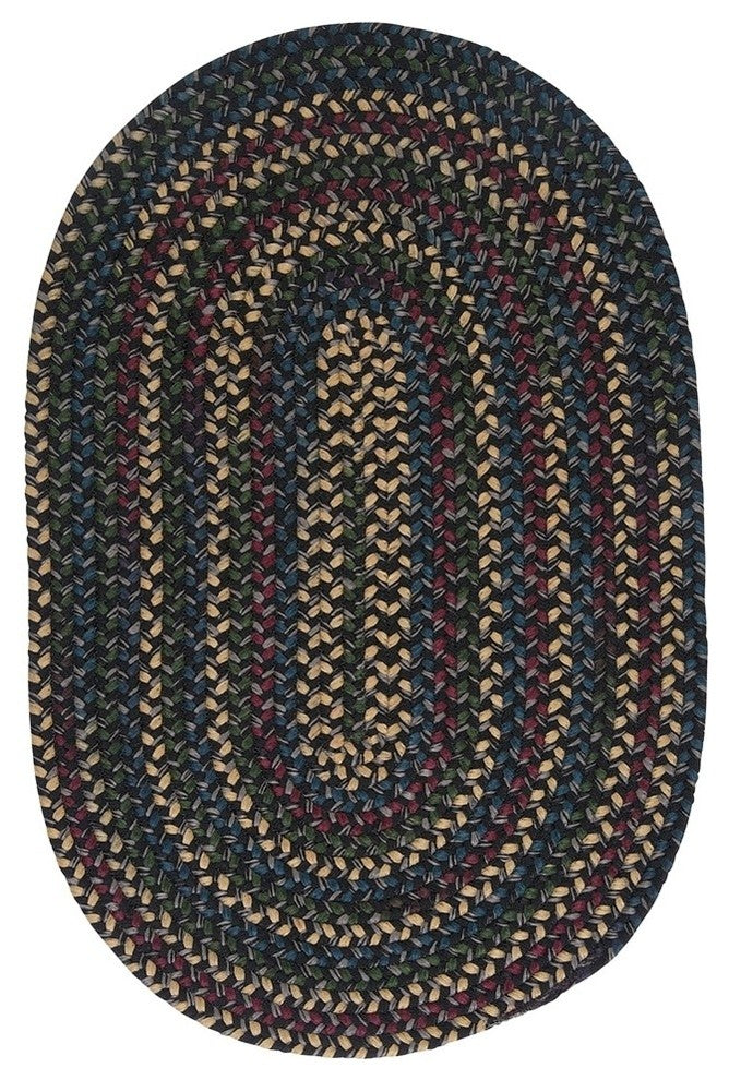 Colonial Mills Midnight MN47 Carbon Traditional Area Rug, 4'x6' Oval