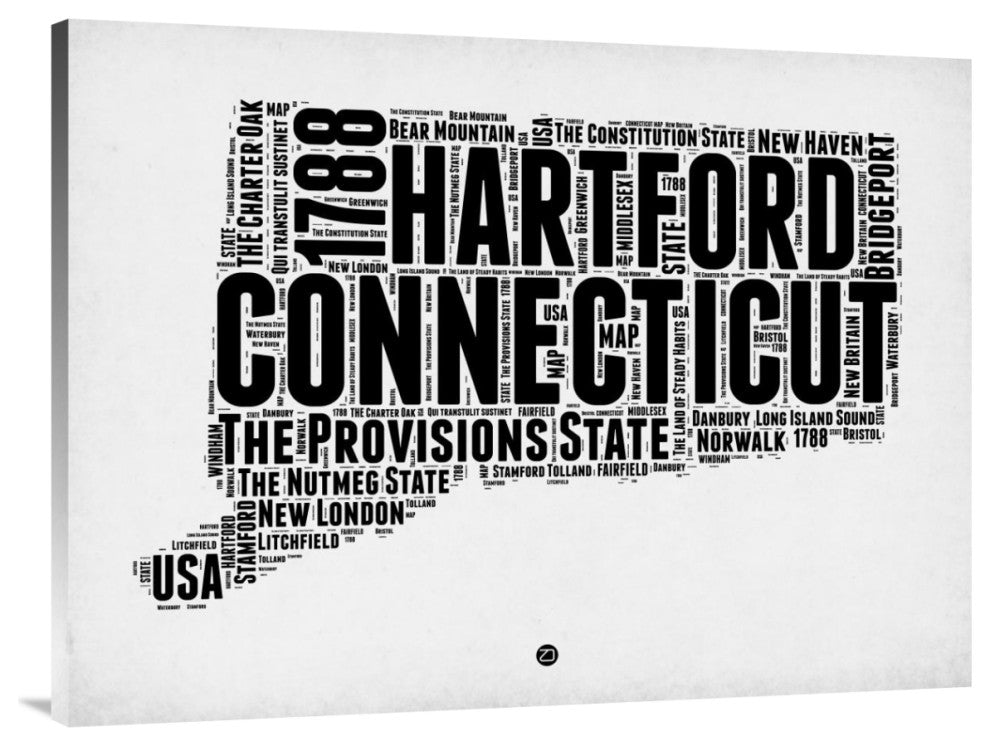 "Connecticut Word Cloud 2" Fine Art Print