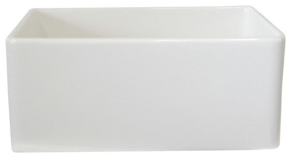Fine Fixtures White Fireclay Farmhouse Butler Kitchen Sink, 23.5"