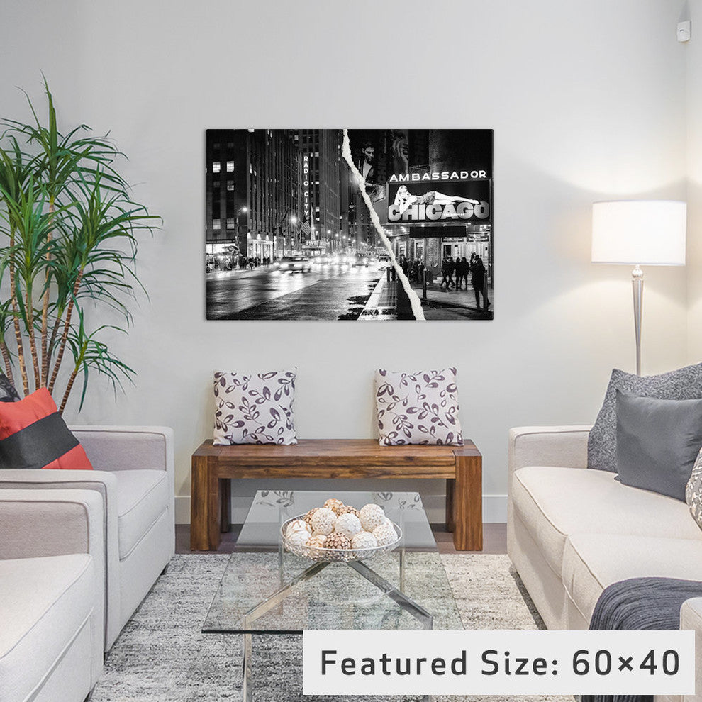 "Dual Torn Series Nightlife in Manhattan" by Philippe Hugonnard, 40x26x1.5