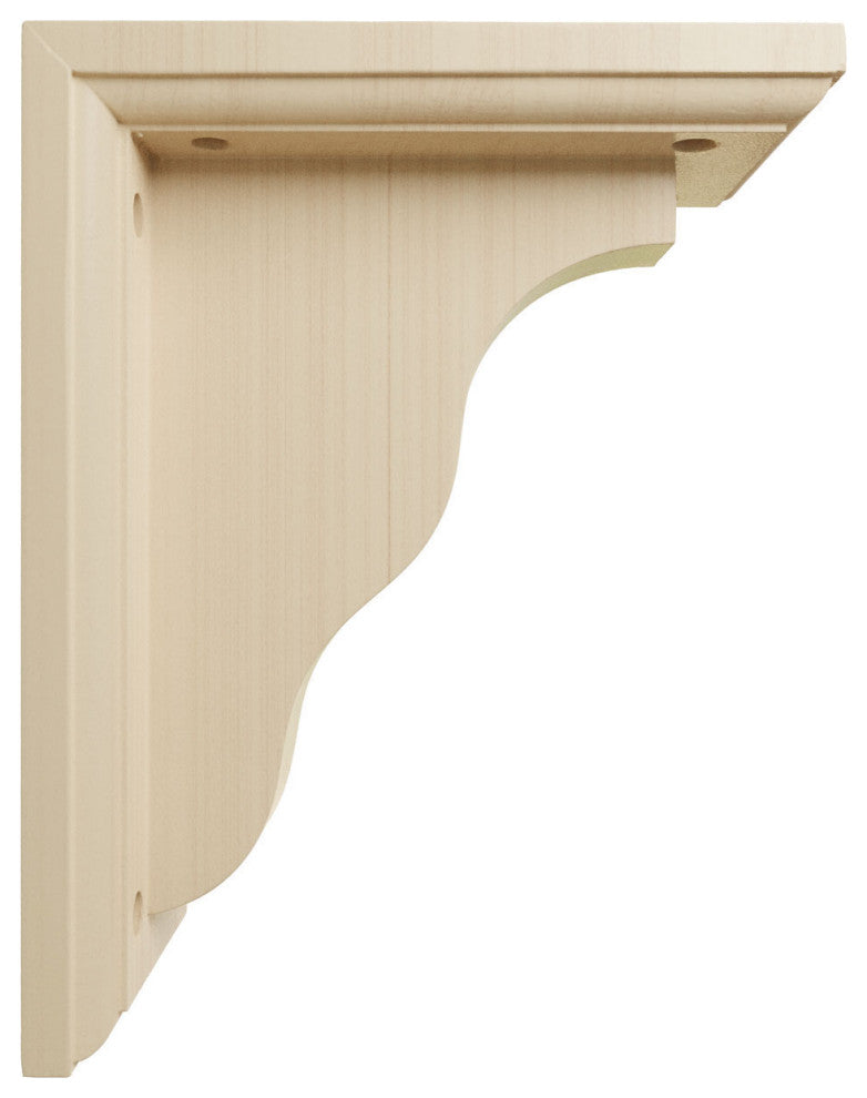 3 1/2"W x 7"D x 9"H Hamilton Traditional Bracket, Rubberwood