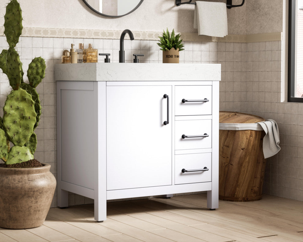 Home Living 32" Single Bathroom Vanity, White