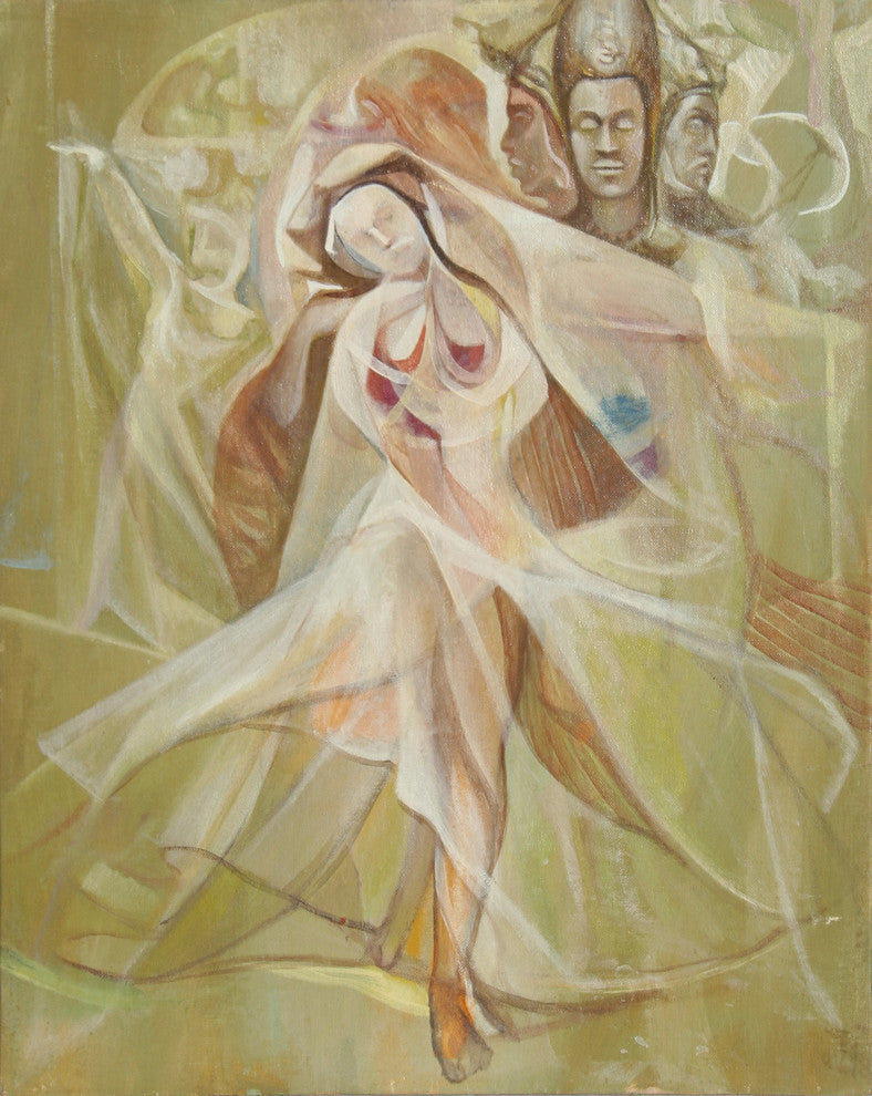 John F. Leonard "Dancer 56" Oil Painting