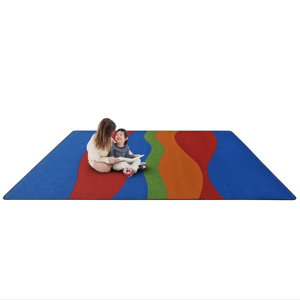 Kid Essentials Rug, Flow, Primary, 7'8"x10'9"