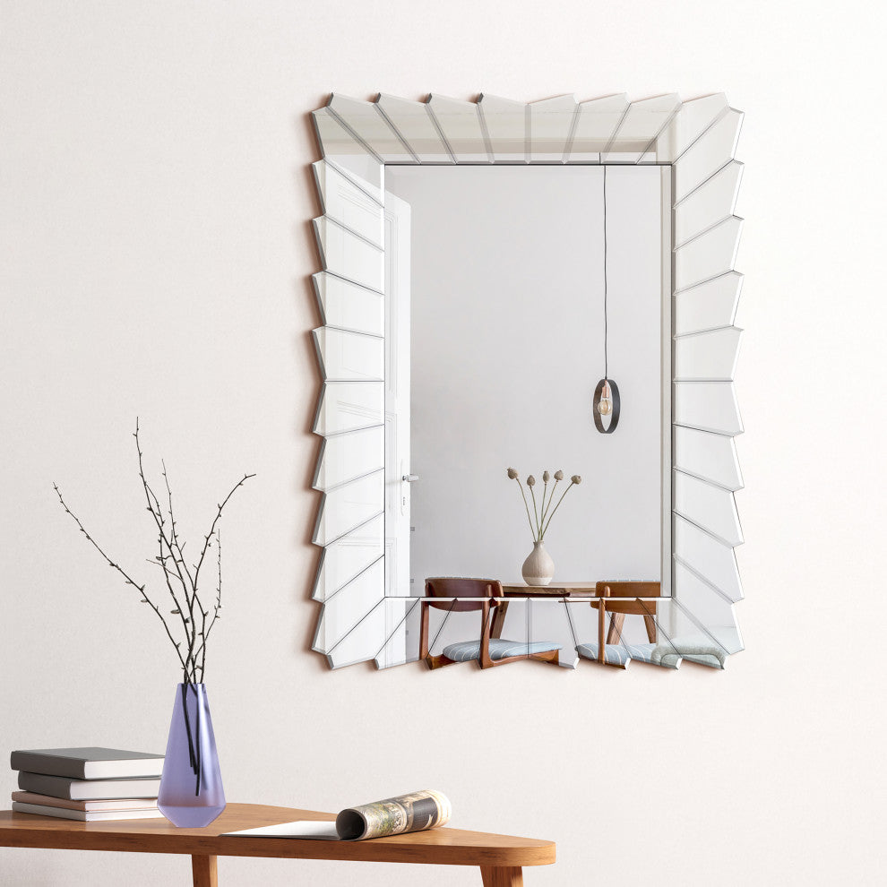Traverse Modern Beveled Rectangular Wall Mirror, 30"x40"