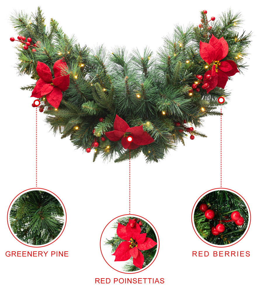 3' Pre-Lit Christmas Swag With Lights