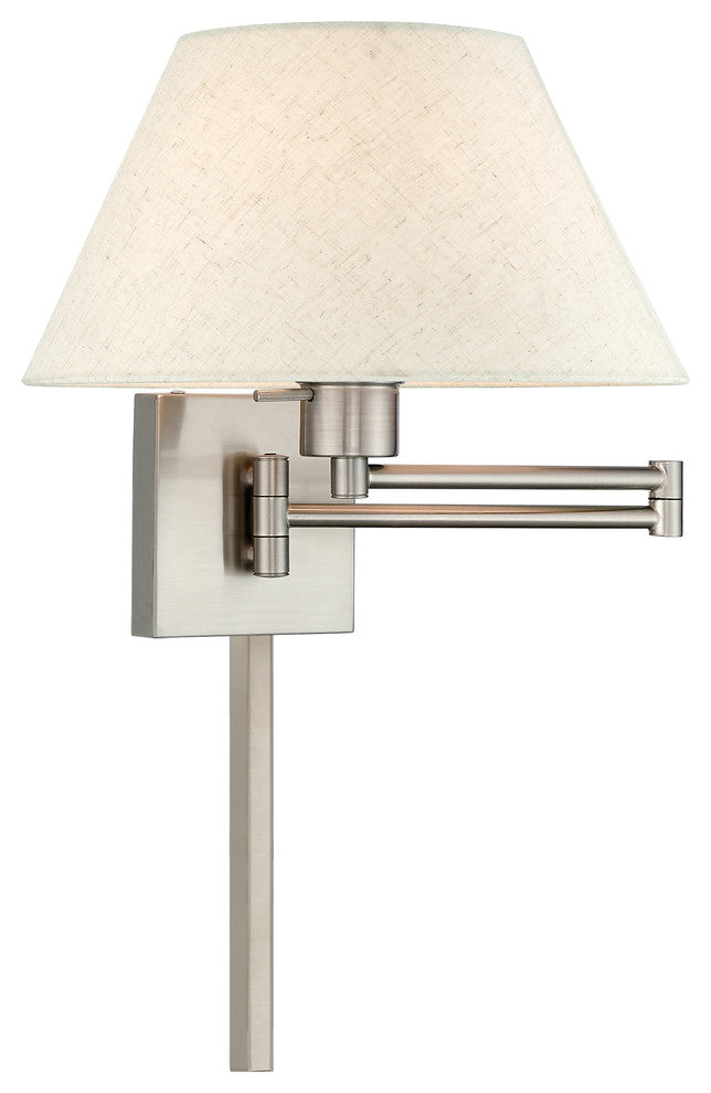 Livex Lighting Brushed Nickel 1-Light Swing Arm Wall Lamp