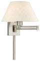 Livex Lighting Brushed Nickel 1-Light Swing Arm Wall Lamp