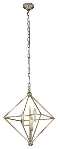 Elegant Lighting Nora Collection Pendant, Vintage Silver Leaf