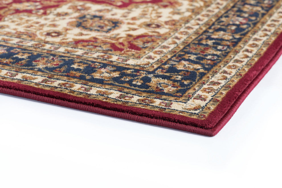 Kirsten Transitional Border Area Rug, Red, 8'9''x12'3''