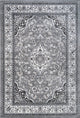 Palmette Modern Persian Floral Area Rug, Gray and Ivory, 3x5