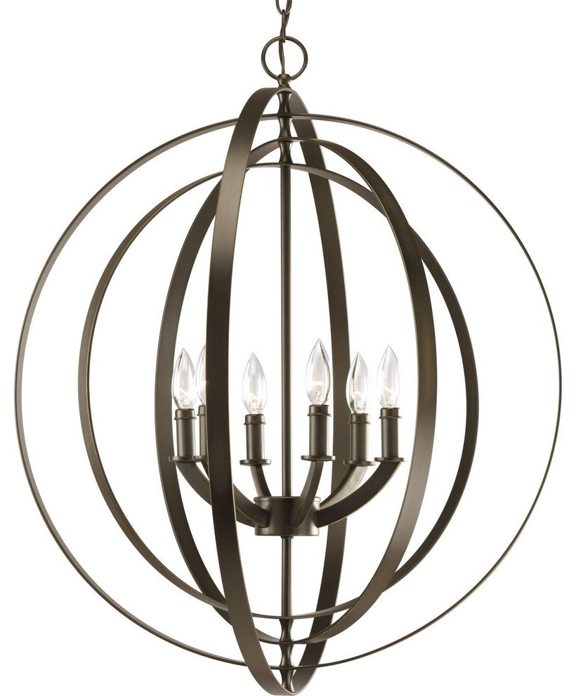 6-Light Foyer, Antique Bronze