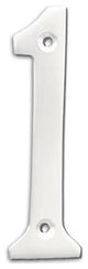 4" Brass Numeral, 1, Polished Chrome