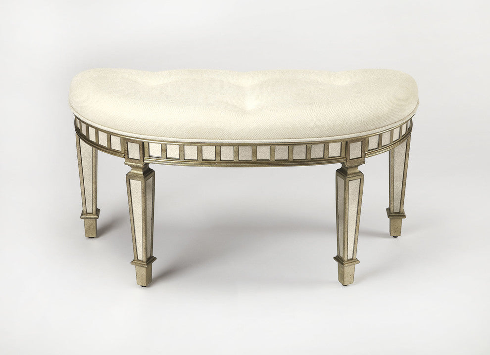 Butler Garbo Mirrored Demilune Bench