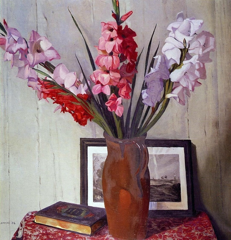 Felix Vallotton Still Life with Gladioli Premium Canvas Print