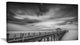 "Black and White Wooden Bridge and Sky" Sea Pier Wall Art, 40"x20"