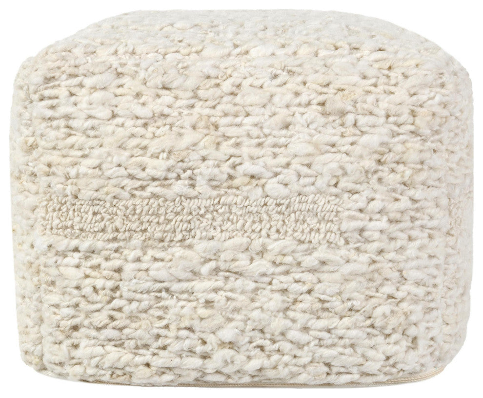 Sinclair 24" Brown Leather Floor Cushion Pouf