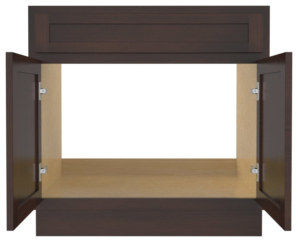 Vanity Art Vanity Base Cabinet, No Top, 30", Brown