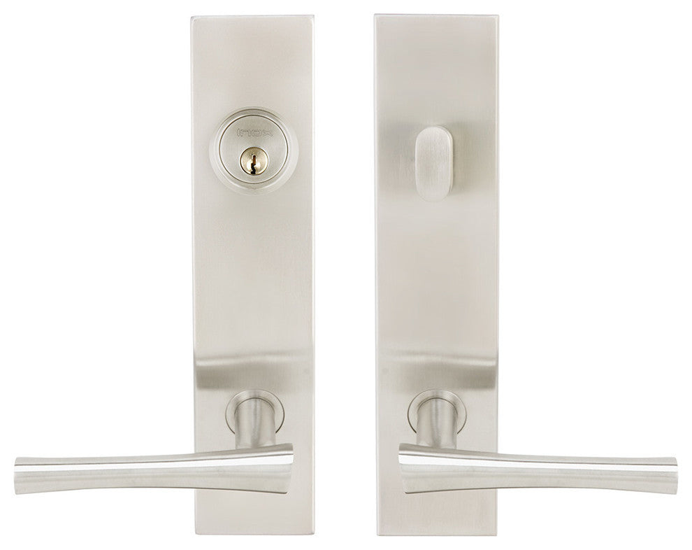Champagne Lever, Tubular Entry, Single Cylinder, RH, Satin Stainless Steel