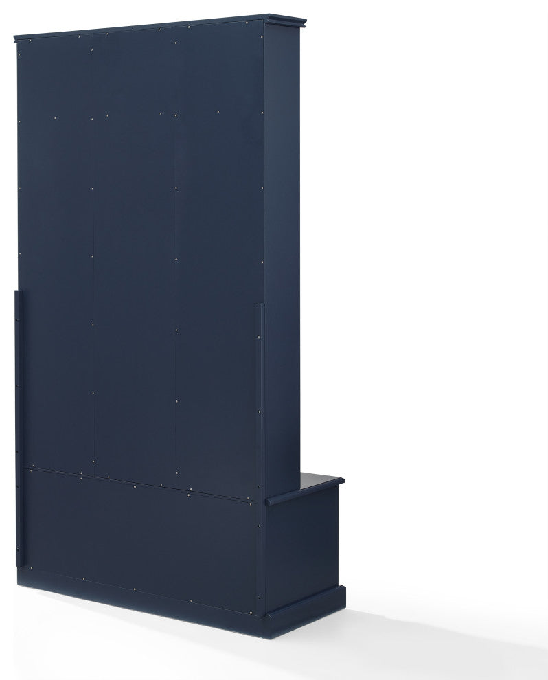 Landon 2Pc Wood Dining Chairs WithUpholstered Seat, Navy