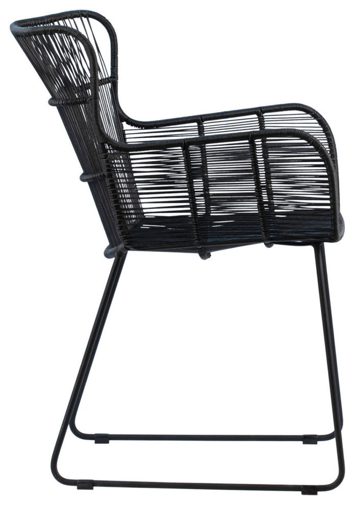 Outdoor Black Rope Dining Arm Chair