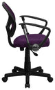 Mid-Back Purple Mesh Swivel Task Chair With Arms