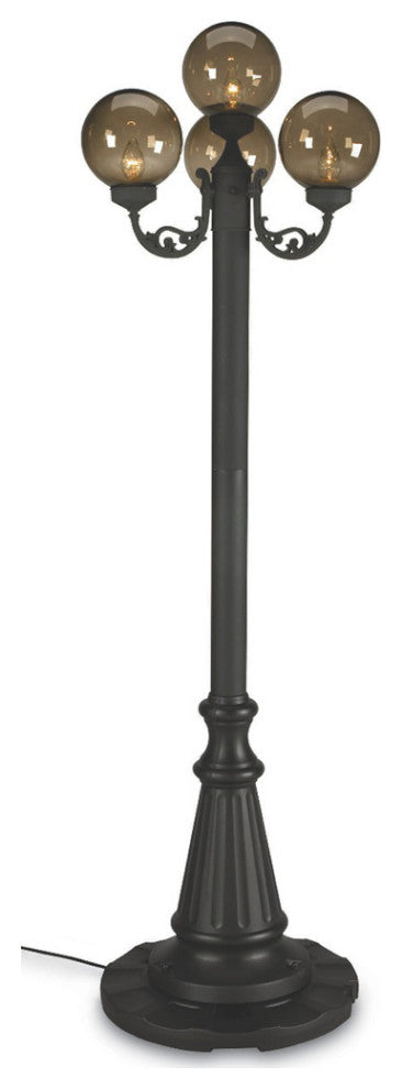 Ll-00470 European 00470 Four Bronze Globe Lantern Patio Lamp Park Style