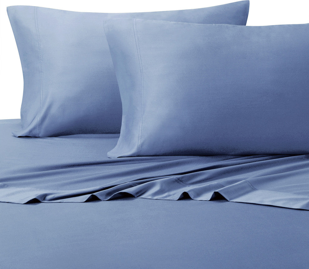 300 TC Silky 100% Bamboo Viscose Sheet Set, Periwinkle, California King