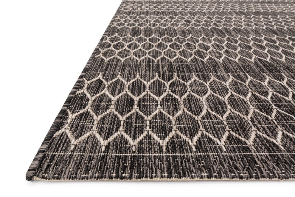 Black Gray Indoor Outdoor Isle Area Rug by Loloi, 2'2"x3'9"