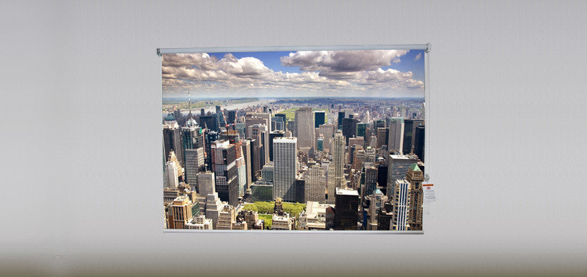 "Aerial of Manhattan" Artwork, 3' Shade, Partial Sheer, Right