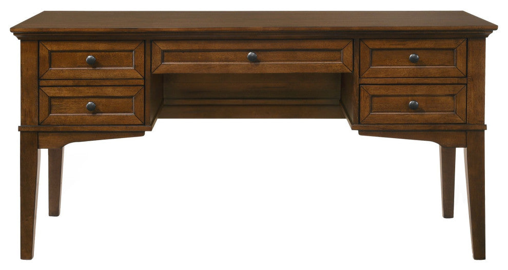 San Mateo 62" Wide Wooden Half Ped Executive Desk, Tuscan