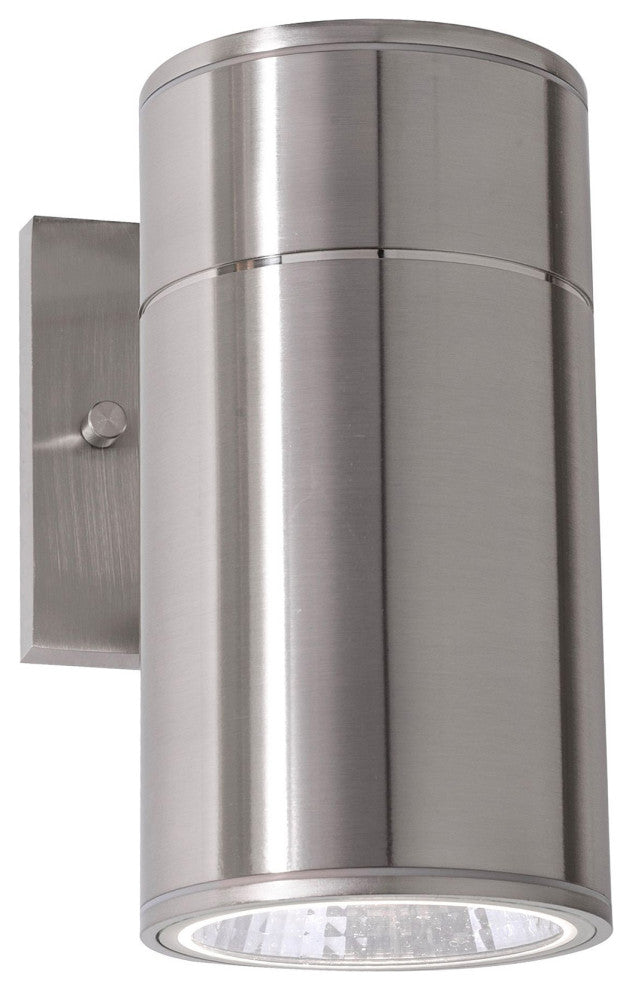 Everly 8" Outdoor LED Wall Sconce, Adjustable CCT, Satin Nickel